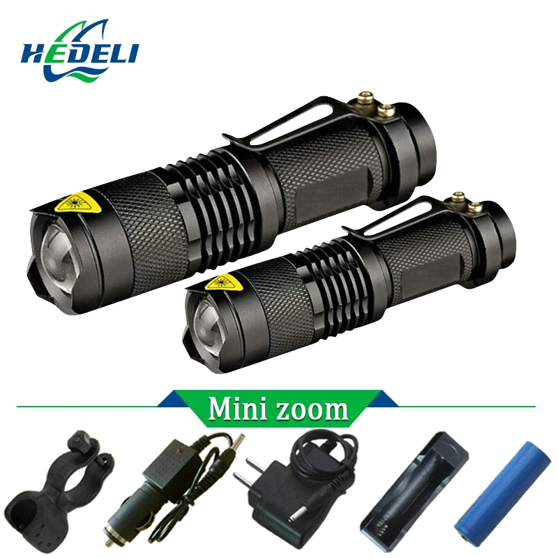 

Mini CREE XM L2 Led flashlight Zoom Torch Flash light rechargeable XML T6 Flashlight 3800 Lumen Use 18650 rechargeable battery