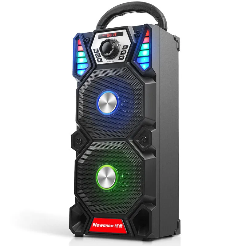 Newmine A1 открытый светодиодный светильник Bluetooth динамик беспроводная Поддержка TF карта FM микрофон квадратные вечерние тяга KTV портативный сабвуфер