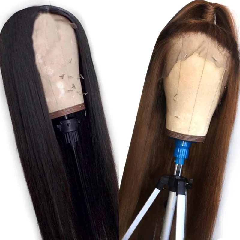 Sassoon Bob кружевные передние человеческие волосы парики 13*4 прямые#1#2#4 с волосами младенца бразильские волосы remy Предварительно сорванные отбеленные узлы