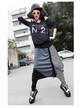 

2020 Polyester Solid Casual Straight Flat Promotion Real Vadim Sweatpants Cotton Women Trousers Personality Big Crotch Pants