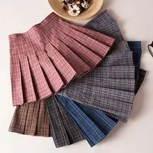 Женская мини-юбка в складку выпускник в стиле Харадзюку, стильные клетчатые юбки, милая японская школьная форма, юбка женская юбки, хит