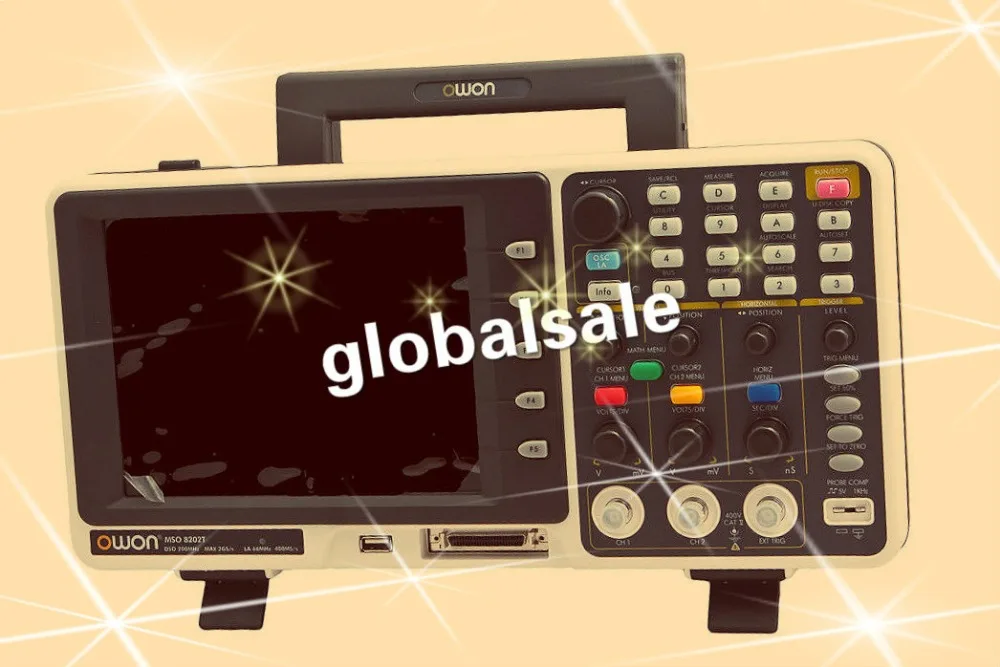 " цветной lcd Owon MSO8202T 200 МГц 2GS/s цифровой осциллограф DSO Двойные каналы+ внешний триггер