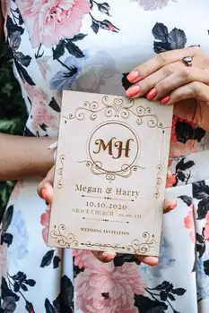 

Personalized Wood Wedding Invitation, Real Wood Invitation, Rustic Wedding Invitation