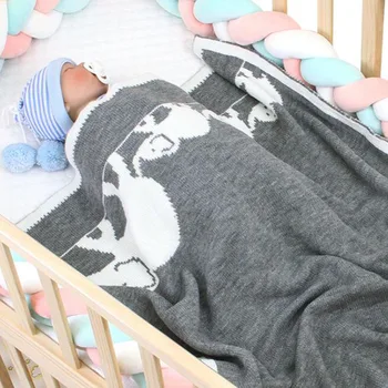 

Infant Baby Boy Girl Cartoon Elephant Knit Blanket New 2020 Autumn Winter Newborn Baby Quilt Boys Girls Hold Blanket