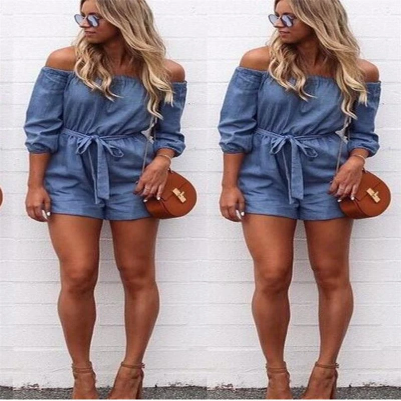 three quarter denim shorts