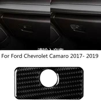 

Car Carbon Fiber Sticker Vehicle Interior Copilot Storage Box Handle Trim Car Styling For Chevrolet Camaro 2017- 2019