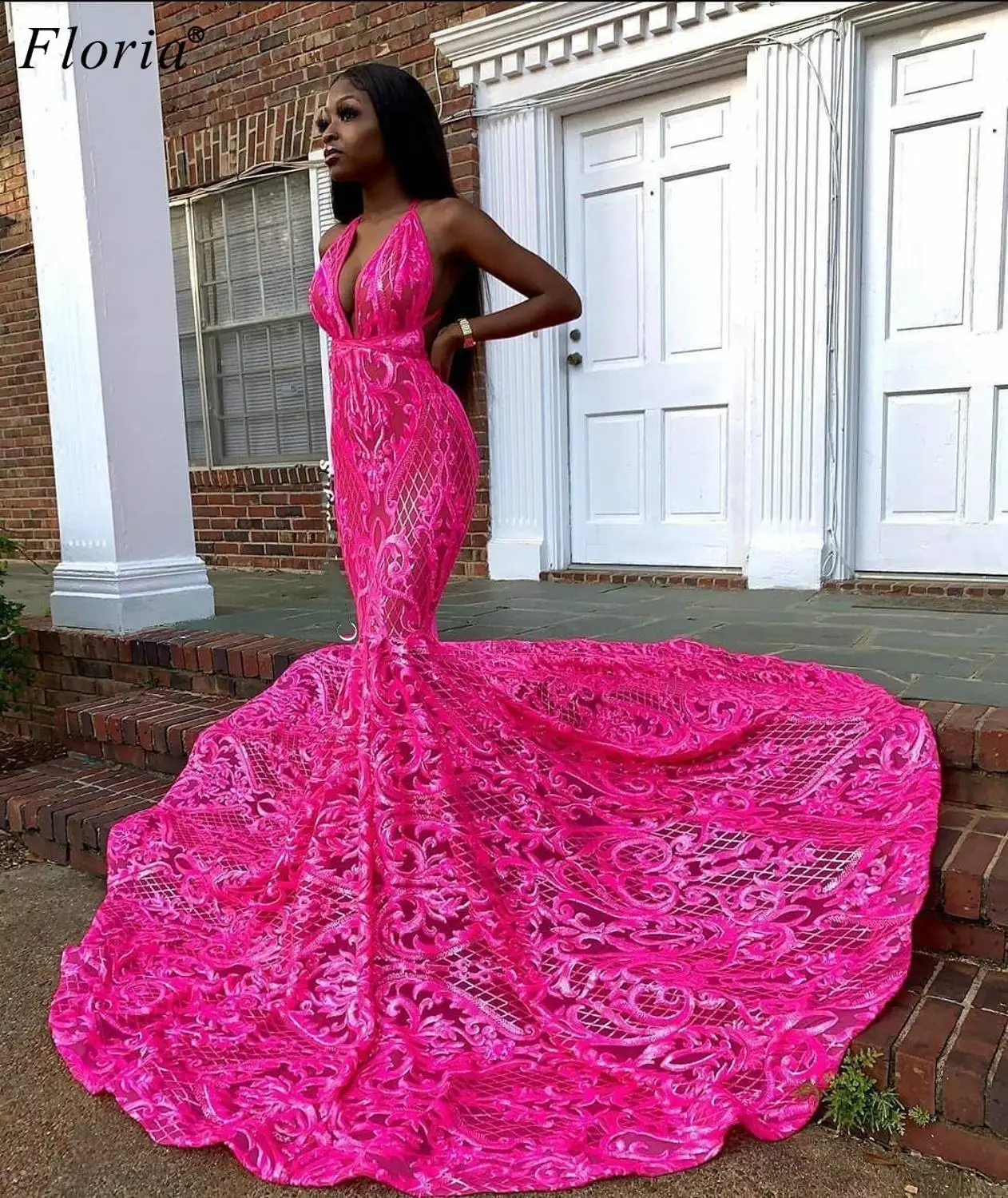 African Fuchsia Lace Prom Dresses 2020 Long Black Girls Evening Dresses  Woman Party Night Mermaid Vestidos De Festa Gowns - Prom Dresses -  AliExpress
