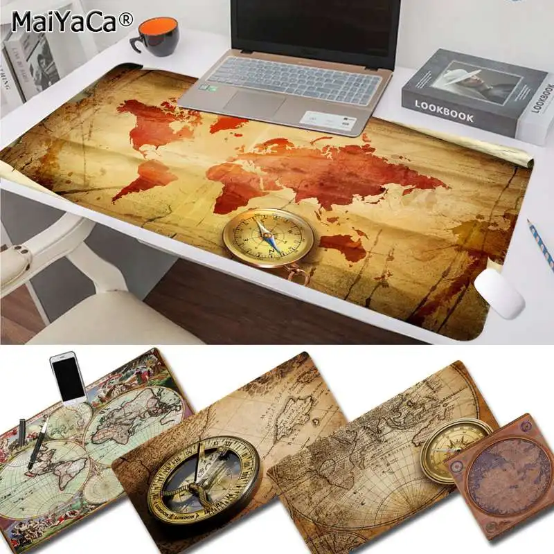 MaiYaCa Ретро Карта Компас DIY дизайн игровой с узором коврик для мыши скорость/Управление версия большой игровой коврик для мыши