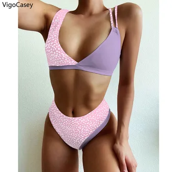 

VigoCasey Push UP Swimwear Women Leopard High Waist Bikini 2020 Bandage Swimsuit Female Brazilian Bikini Set Bathing Suit Swim