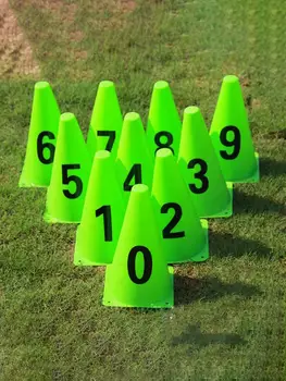 

10pcs 23cm Soccer Training Marker Football Roadblocks Sign Bucket Triangle Road Cone Obstacles Marker Soccer Speed Road Cone 4