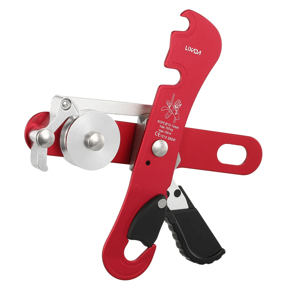 

Outdoor Descender Stop Self Locking Hand Control Descender Adventure Rock Climbing Caving Rescue Rappel Protect Tool