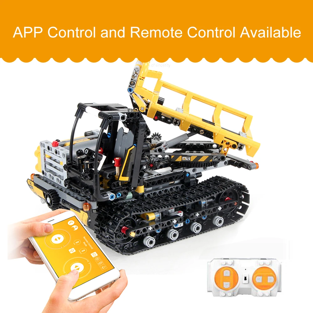 13035 774PCS Engineering City Glory App Remote Control RC Construction Brigade Truck Car Building Blocks Bricks Toy Gift For Kid