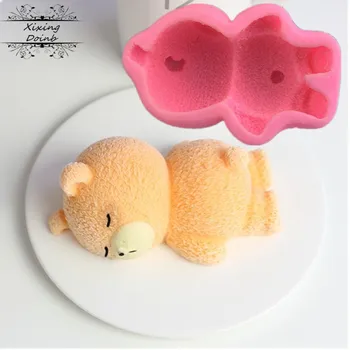 

Xixing Sleeping Bear DIY Soap Silicone Mold Fondant Cake Chocolate Candle Moulds Cake Decorating Mould Confectionery Tools