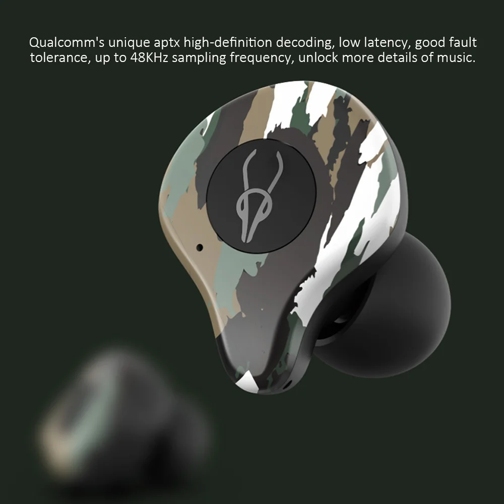 Sabbat E12 камуфляжные наушники Bluetooth 5,0 гарнитура бинауральные звонки, музыка Спортивная Беспроводная bluetooth-гарнитура с зарядным устройством