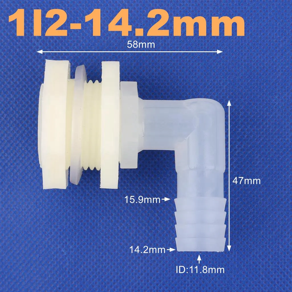 1 Set ABS 1/2 Inch To 6.4~20mm Elbow Water Tank Connector Aquarium Garden Irrigation Hose Joint Water Pipe 90 Degree Adapter