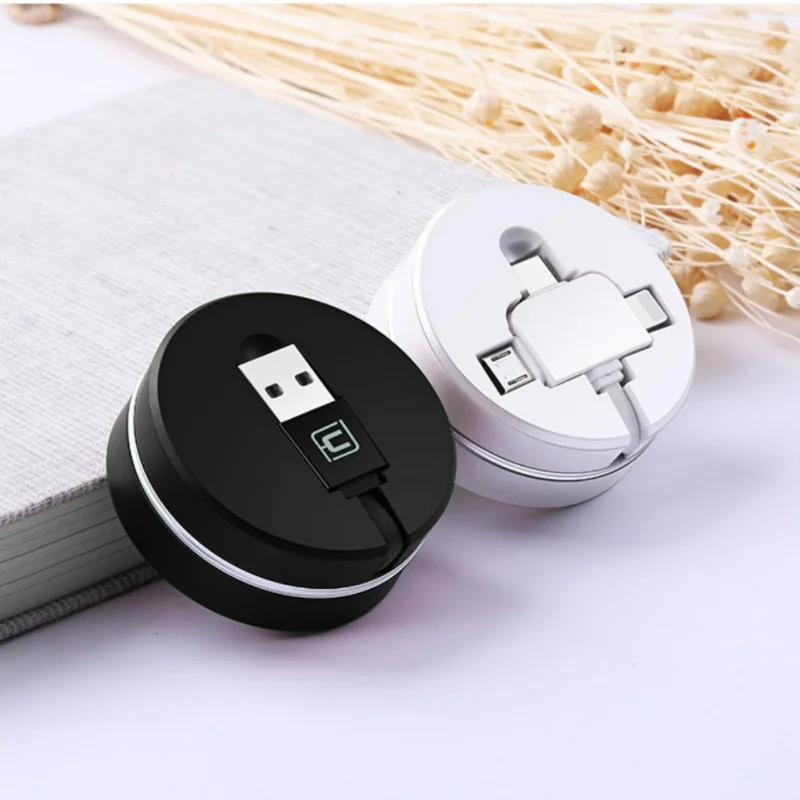 3-в-1 кабель для передачи данных USB для быстрой зарядки Выдвижной Мощность Шнур для Apple Android мобильный телефон