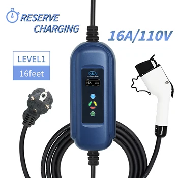 

16A/32A EV Charger J1772 Type 1 Electric Vehicle Cable Car Charger LCD Wallbox Cable With Extension Cable