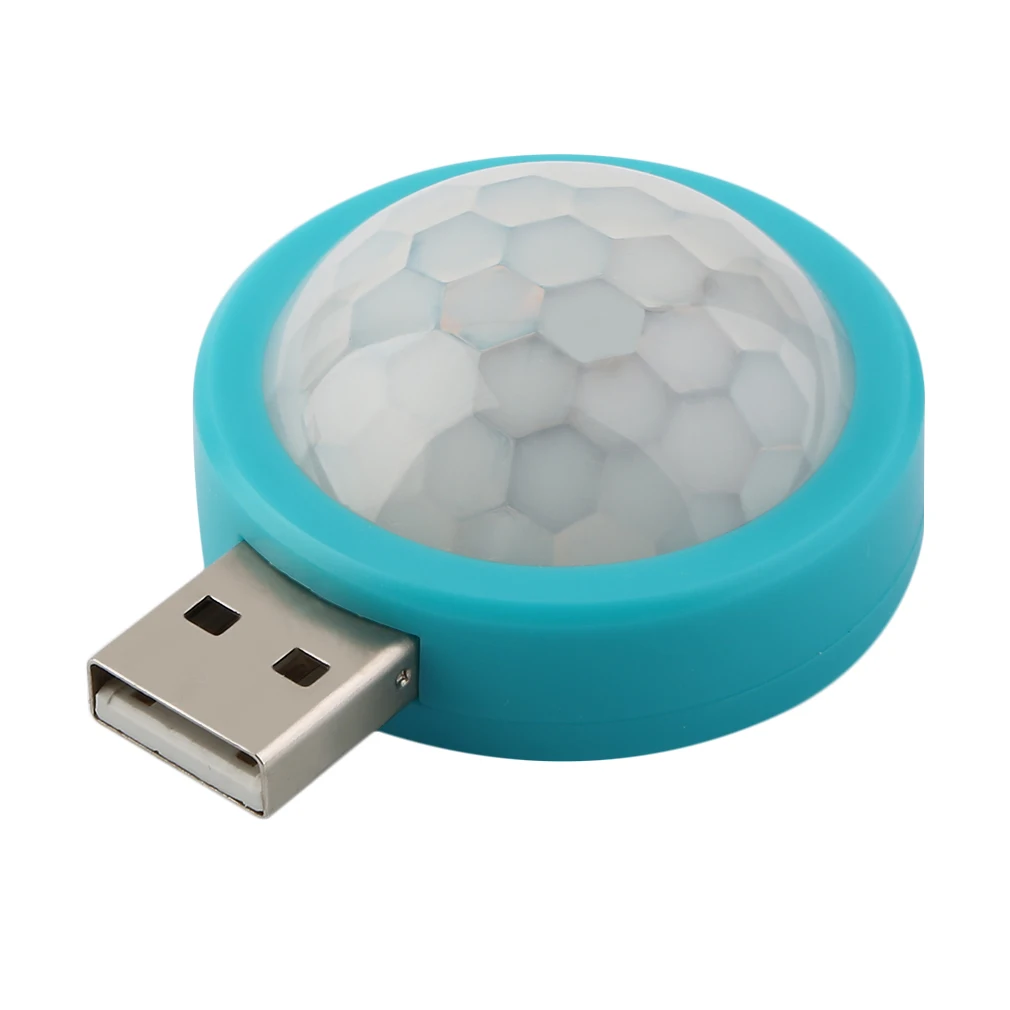 

USB Round Little Human Body Motion And Light Sensor LED Night Light For Children Room