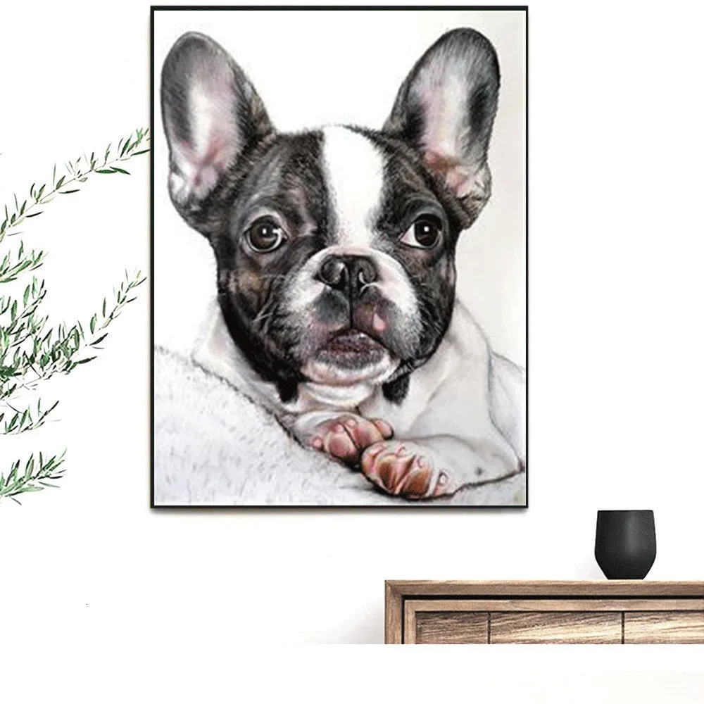 Haucan DIY изображение собаки из страз животное, бриллиант, вышивка продажи квадратные Стразы изображение 5d Алмазная мозаика челнока