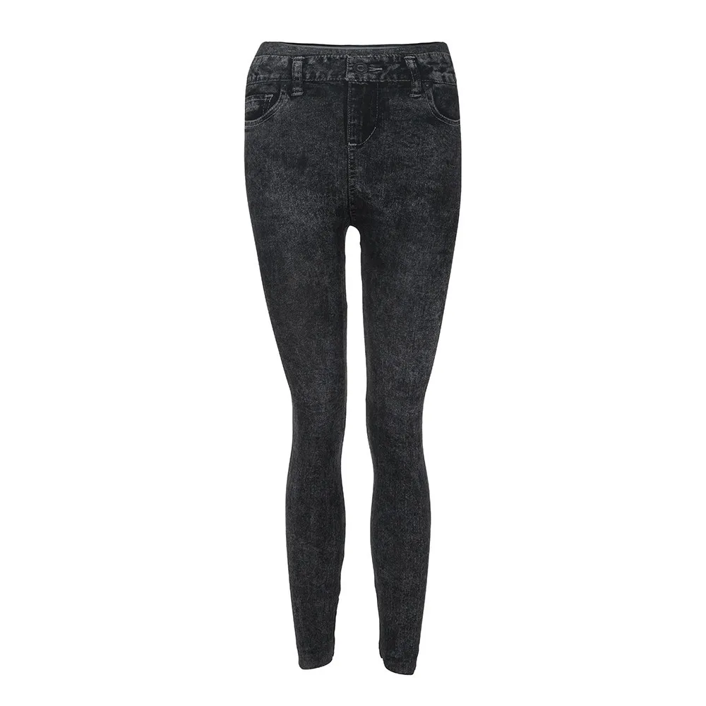 Леггинсы спортивные женские фитнес джинсовые штаны с карманами тонкие леггинсы для фитнеса размера плюс леггинсы длина джинсы спортивные тренировочные брюки#5