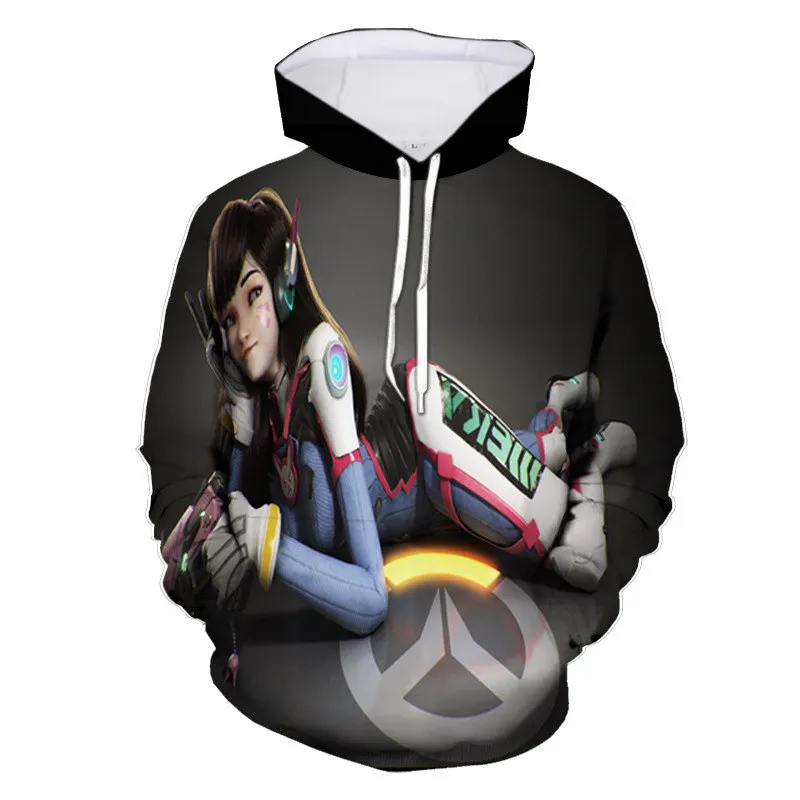 2019 костюм на Хэллоуин толстовки с капюшоном OW Genji Dva Reaper Mei тонкие 3D принтом крутой