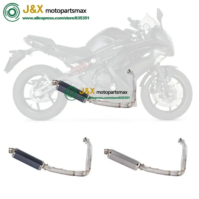 Полная система скольжения на для kawasaki ER6N ER6F NINJA650R 2012- Ninja650 Z650 полный глушитель выхлопной трубы мотоцикла среднего звенья трубы