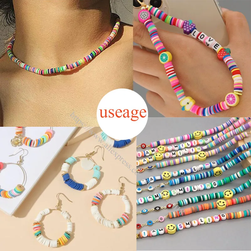 Clay Flat Beads,Round Clay Spacer Beads Clay Beads for Jewellery Making  Bracelet Necklace DIY Making Kit for Kids Adults - AliExpress