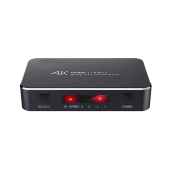 

4K HDR HDMI Switch 4 Ports 4K 60Hz HDMI 2.0 Switcher Selector with IR Wireless Remote Supports UltraHD Dolby Vision for HDTV PS4