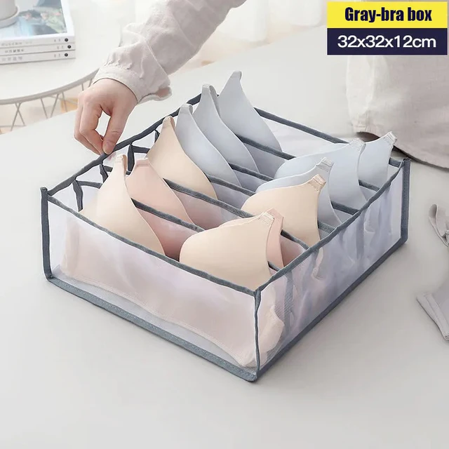 Underwear Storage Organizer for Clothes Separated Socks Shorts Bra Storage Boxs Dormitory Closet Organizer Drawer Washable SN0007