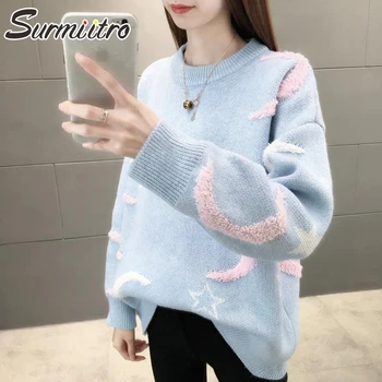 

Surmiitro Oversized Korean Knitted Thick Warm Winter Sweater Women 2020 Lady Long Sleeve Jumper Tricot Pullover Female Knitwear