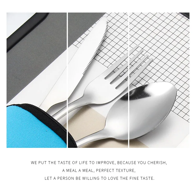 Высокое качество 3 шт. нержавеющая сталь портативная посуда столовая посуда путешествия Кемпинг столовый набор из вилок ложка набор ножей инструмент для пикника