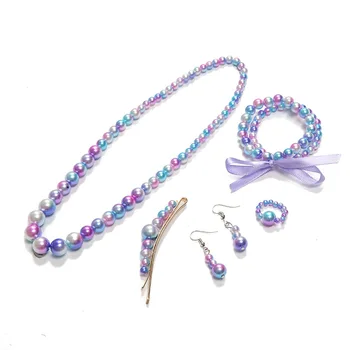 

Kawaii Colorful Handmade Imitation Pearls Necklace Bracelet Girls Gifts Children Jewelry Necklace