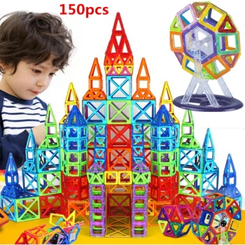 

150 Pcs Mini Size Magnetic Designer DIY Building Blocks Model Parts Construction Toy For Toddlers Magnetic Toy Educational Toy
