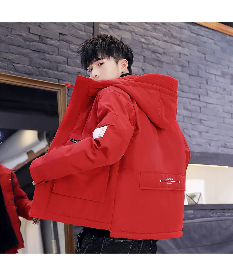 Winter New Style Store Owner-Style Hooded Sporty Loose Cotton Overcoat Men's