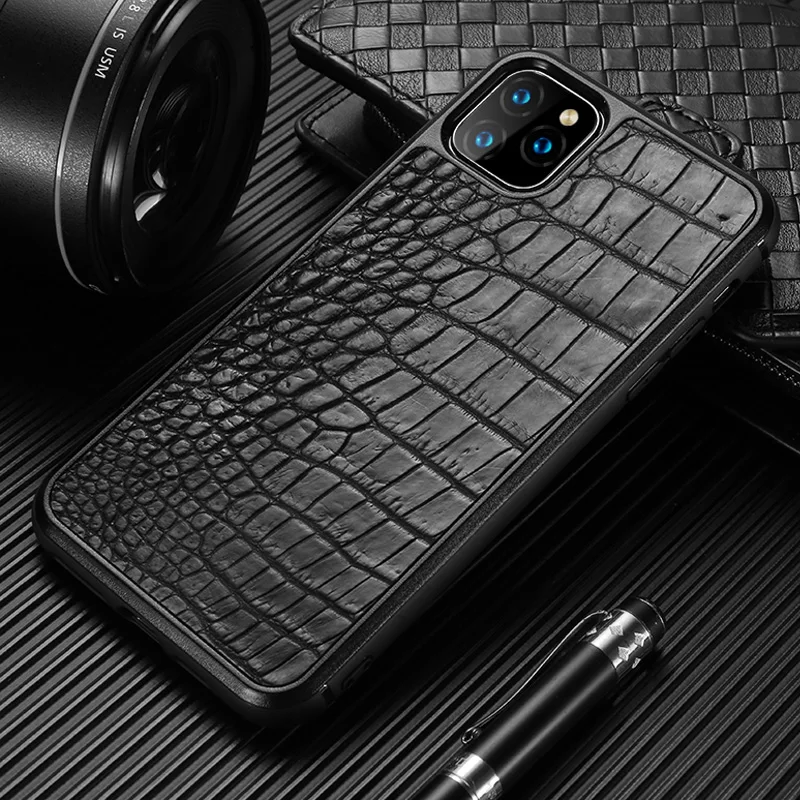 Luxury Genuine Crocodile Leather Phone Case For Apple iPhone 12Pro 12 Pro Max 12 Mini 11Pro 11 Pro Max X XS Max XR 6 6s 7 8 plus