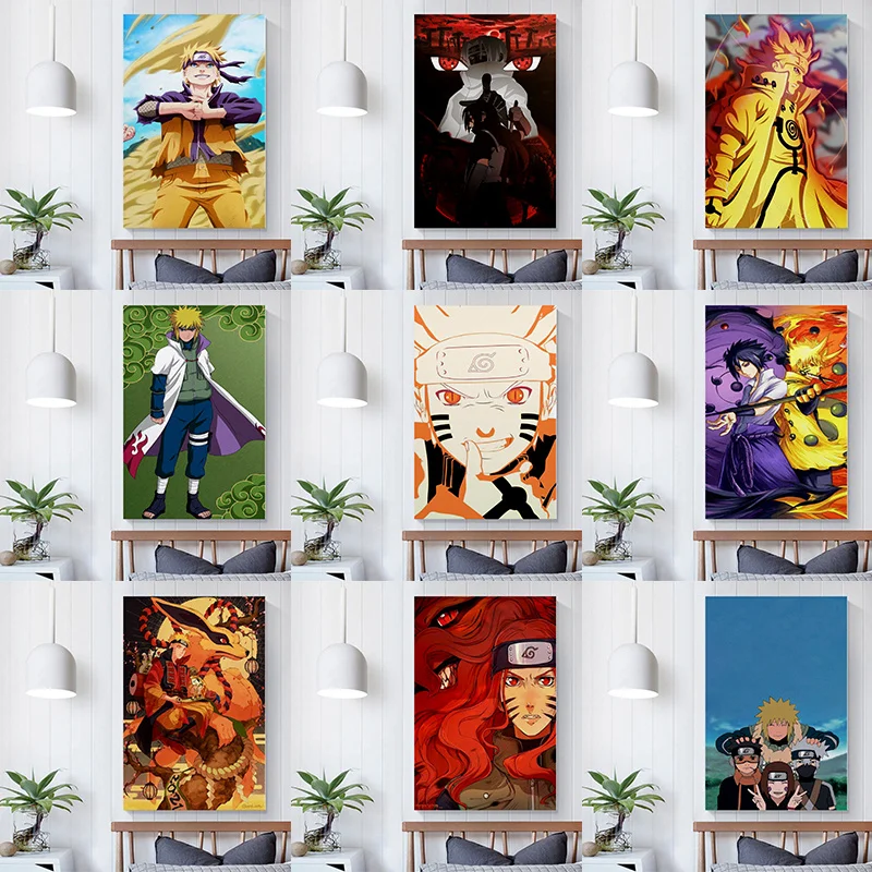 Аниме Наруто мальчик спальня декор классический герой Какаси Саске холст