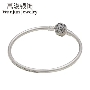 

Wanjun Jewelry 100%925 Sterling High Quality Cubic Zirconia Beauty and The Beast Rose Bangles Generous of Gift Gave Friends