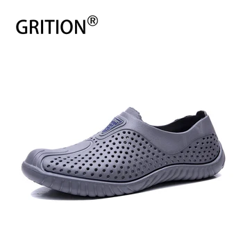 

GRITION Men Slide Sandals Light Slip On Clogs Summer Water Shoes Swimming Jelly High Quality Comfortable Slippers Flip Flop 2020