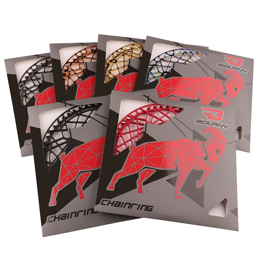 BOLANY 130 BCD BMX Folding Bike Chainwheel CNC AL Hollow Design Ultralight Chain Wheel 53T 56T Rainbow Plating Chainring