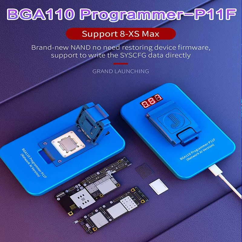 JC P11 BGA110 PCIE программист для iPhone XSMAX XS XR X 8P 8 NAND Flash для SYSCFG модификация данных и ремонт записи