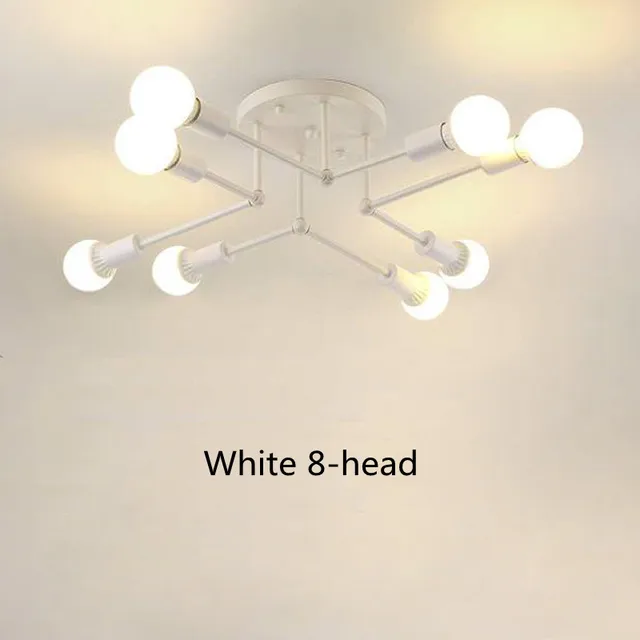 Modern Creative Indoor Pendant Lamp Black Golden  Modern Minimalist Personality Bedroom Living Room Dining Room Ceiling Lamp White-8 heads