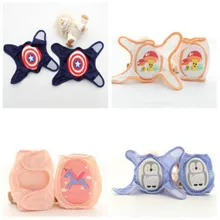 Детские наколенники с героями мультфильмов; нескользящие осенние детские тонкие наколенники для ползания; регулируемые детские спортивные налокотники на липучке; От 0 до 5 лет