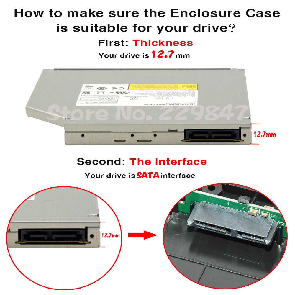 ̺  Ʈ ƮϿ   Ŭ DVD CD ̽, USB 3.0 SATA   ̺ ̽ ŰƮ, 9.0mm, 9.5mm, 12.7mm