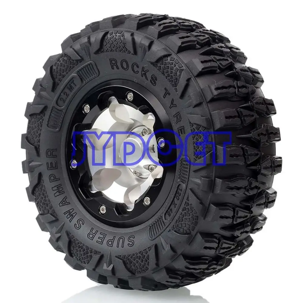 Details about   2.2" Beadlock Wheels Hub Rims 120mm Super Swamper Rocks Tyre Tire For RC Climber 