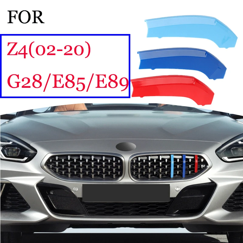 

3pcs ABS Car Covers For BMW Z4 2002-2020 Roadster E89 E85 G29 Car Racing Grille Strip Trim Clip Performance Power M Accessories