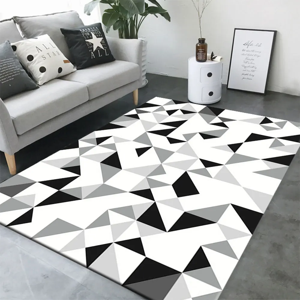 

Door Mat Polyester Home Supplies Soft Floor Mat Rugs for Living Room Foot Pad Geometric Two Size Household Water-Absorbing