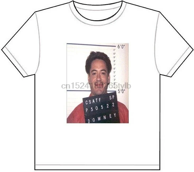 Rober DOWNEY JR MUG SHOT футболка фото mugshot Железный человек Старк 73| |