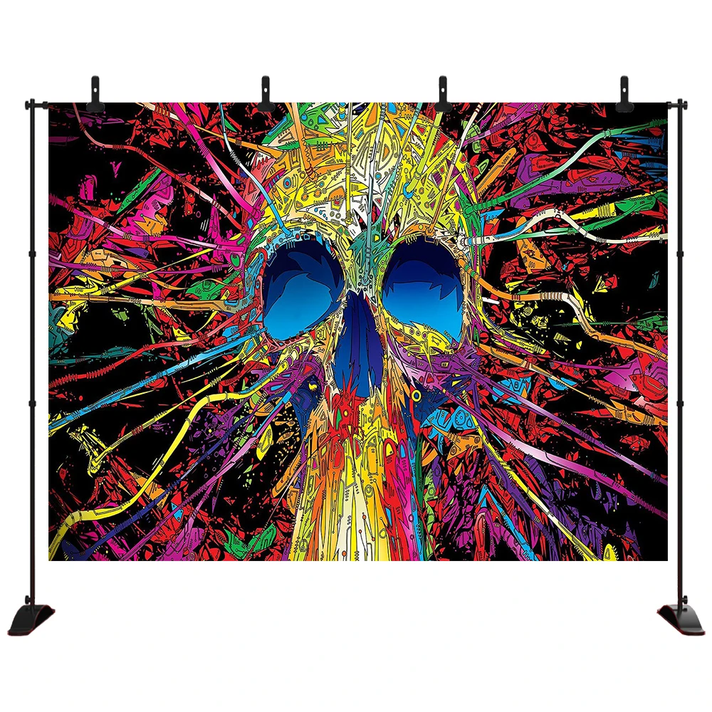

Halloween Color skull Party Photography Backgrounds Customized Photographic Backdrops For Photo Studio
