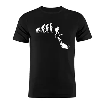 100% Cotton Unisex T Shirt Homo Sapiens Evolution Scuba Diving Edition Silhouette Gift Tee