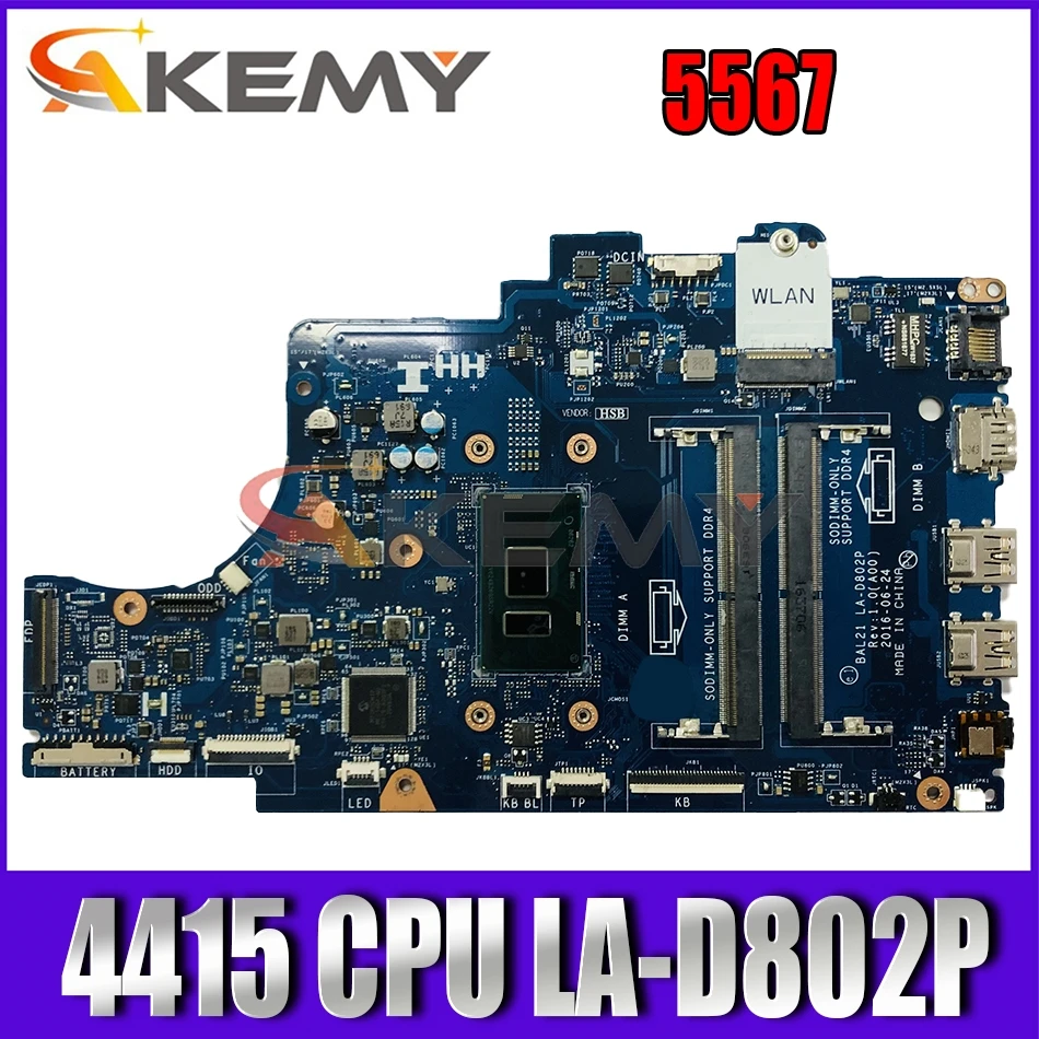 Akemy абсолютно новый BAL21 LA-D802P для Dell Inspiron 5567 Материнская плата ноутбука 4415